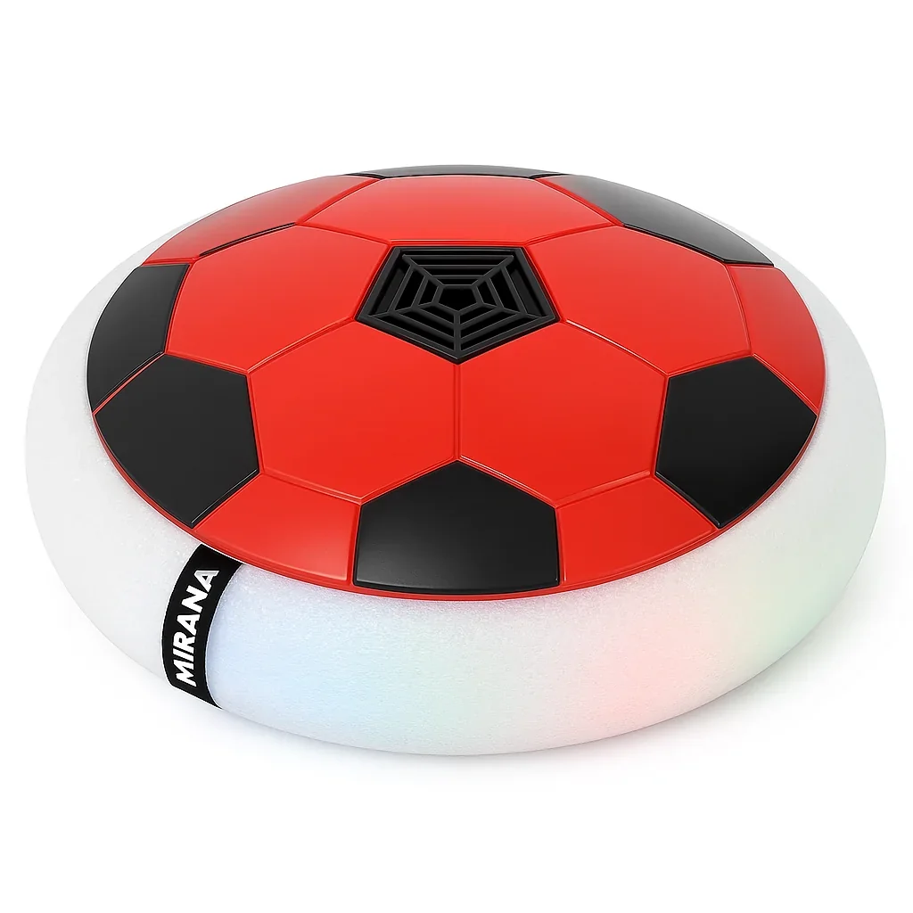 38a0d6b7a4354c188bfbb8112177e8a1-v1-1.webp Mirana Air Football Smart Toy | USB Type-C Rechargeable 3-Mode LED Hover Ball | Electric Indoor Hoverball for Kids Ages 2-10 (Red) - Image 1