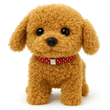 Interactive Brown Plush Puppy with Walking, Barking & Jumping Features - Battery Operated Toy for Kids