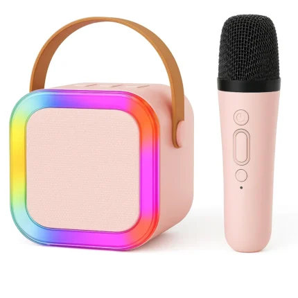 Storio Wireless Portable Karaoke Machine with Rechargeable Battery, Bluetooth Speaker, Microphone & LED Lighting - Singing Toy Gift for Children