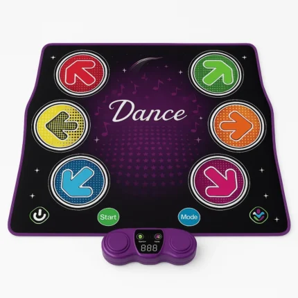 Wireless Light-Up Dance Pad for Kids - Bluetooth 6-Key Electronic Mat with Watch Remote, 6 Game & Music Modes